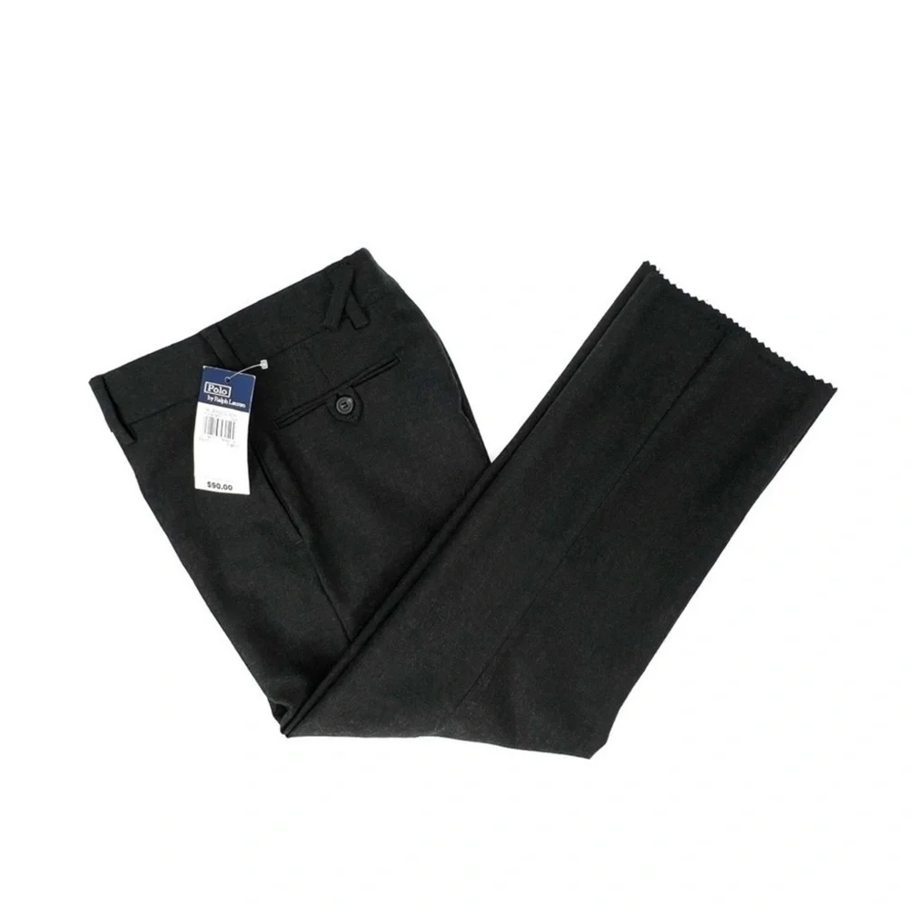 Polo Ralph Lauren Boys Dress Pants Size 5 Charcoal Gray Wool Unhemmed New NWT